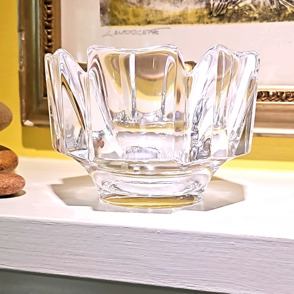 Orrefors Sweden Crystal Bowl 4.5 wide 3.25 tall. Perfect Condition